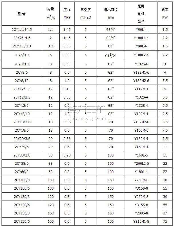 2CY齿轮式输油泵型号