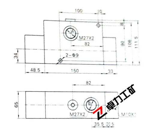 PHY-GQ20平衡阀外形及连接尺寸