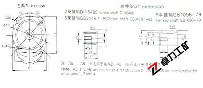 A2F定量泵/马达外形尺寸